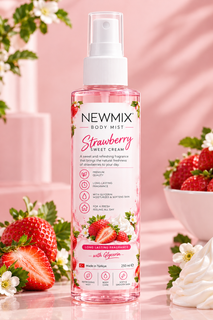 بادی اسپلش نیومیکس از سری ۹۶رایحه BERRY CREAM نامبر ۱ توت فرنگی خامه پاستیلی گلیسرینه نیو میکس ماندگاری ۱۲
